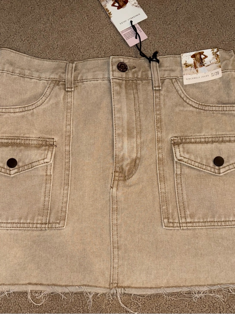 Sincerely Jules Beige Denim Mini Skirt 29